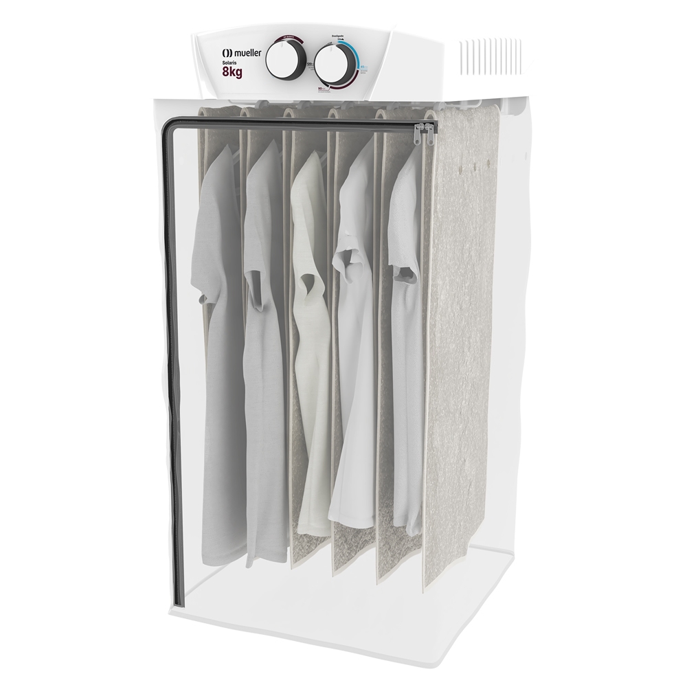 Secadora de Roupa Mueller Solaris 8 kg com timer ar quente e frio 6 varões
                      e 5 cabides