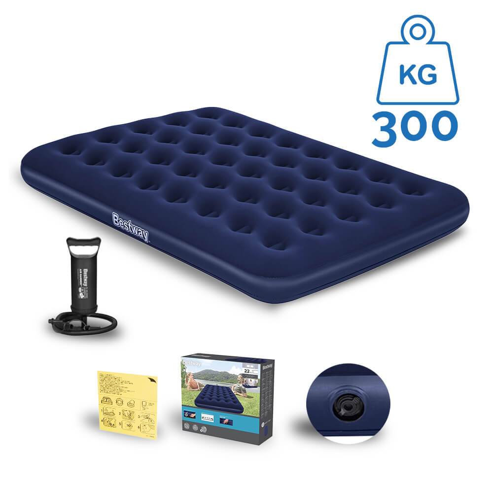 Colchão Inflável Suporta 300kg Casal Camping Praia + Bomba de Ar Manual
                      Bestway