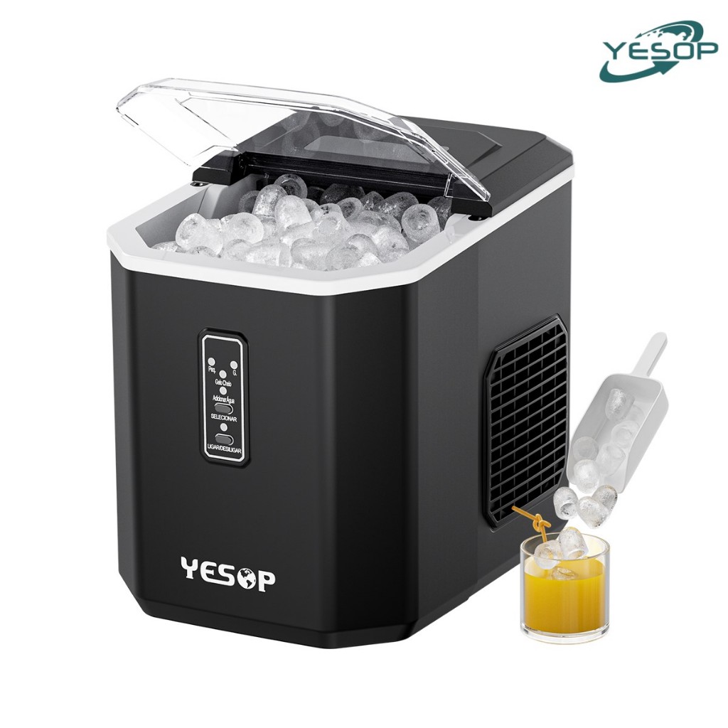 YESOP Máquina De Gelo Portátil Preto 12kg/dia 127V Produção Rápida Turbo
                      Ice Para Casa E Bar