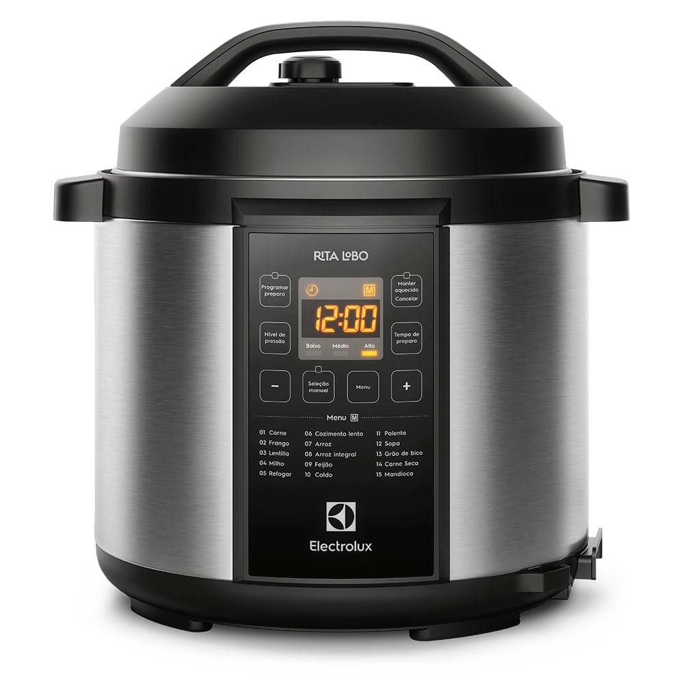 Panela de Pressão Elétrica Electrolux por Rita Lobo 6L Preta Experience
                      Digital (PCC20)